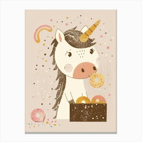 Unicorn & Rainbow Sprinkle Donuts 3 Canvas Print