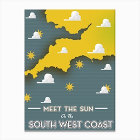 Meet The Sun At The South West Coast Canvas Print