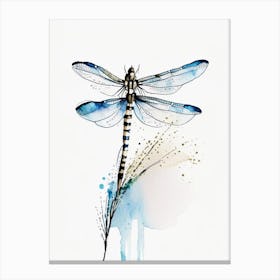 Common Whitetail Dragonfly Minimalist Watercolour 2 Canvas Print