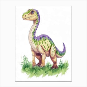 Cute Spot Pattern Dinosaur Cartoon  4 Canvas Print