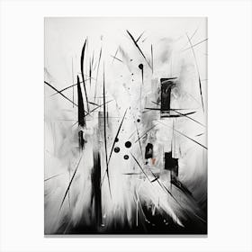 Conflict Abstract Black And White 2 Canvas Print