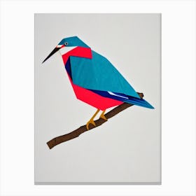 Kingfisher 1 Origami Bird Canvas Print