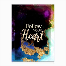 Follow Your Heart Prismatic Star Space Motivational Quote Canvas Print