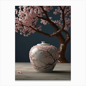 Cherry Blossom Vase Canvas Print