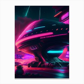 Extraterrestrial Neon Nights Space Canvas Print