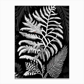 Chain Fern Linocut Canvas Print