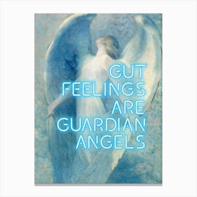 Gut feelings are guardian angels - Vintage altered art - trendy wall art Canvas Print