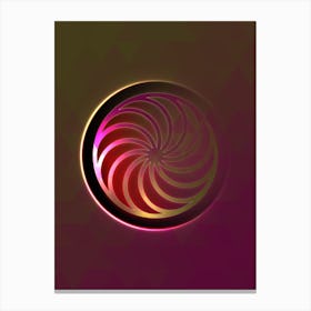 Geometric Neon Glyph on Jewel Tone Triangle Pattern 053 Canvas Print