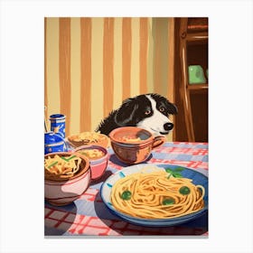 Dog And Pasta 6 Canvas Print