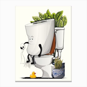 Toilet Paper On The Toilet Canvas Print