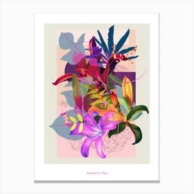 Kangaroo Paw 2 Neon Flower Collage Poster Canvas Print