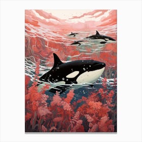 Orca Whales 4 Canvas Print