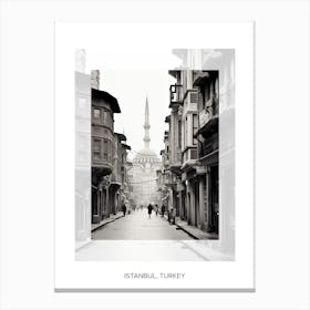Poster Of Istanbul, Turkey, Black And White Old Photo 4 Canvas Print
