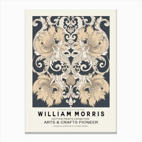William Morris Beige Floral Poster 5 Canvas Print