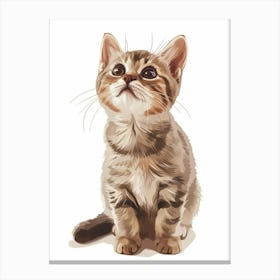 American Shorthair Cat Clipart Illustration 2 Canvas Print