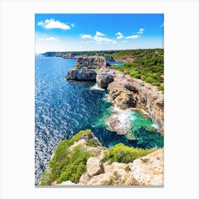 Cliffs On The Coast Mallorca Spain Canvas Print