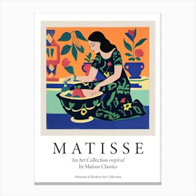 Woman And Bowl, The Matisse Inspired Art Collection Poster Canvas Print