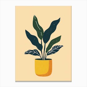 Zz Plant Minimalist Illustration 6 Canvas Print