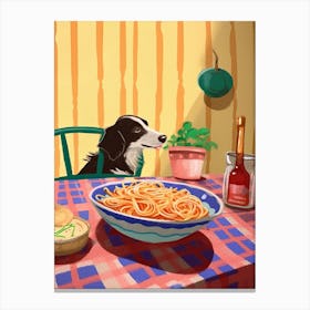 Dog And Pasta 4 Canvas Print