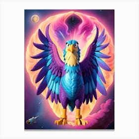 3d Animation Style Eagle Galactic Future Funk Psychedelic 8k 1 Canvas Print