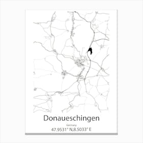 Donaueschingen,Germany Minimalist Map Canvas Print