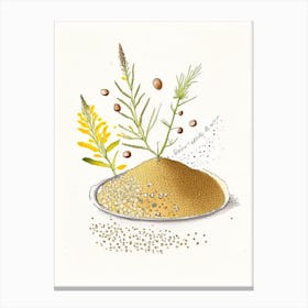 Mustard Seed Spices And Herbs Pencil Illustration 2 Canvas Print