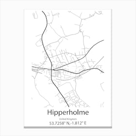 Hipperholme,United Kingdom Minimalist Map Canvas Print