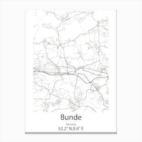 Bunde,Germany Minimalist Map Canvas Print