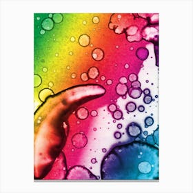 Watercolor Abstraction A Rainbow Of Raindrops 9 Canvas Print