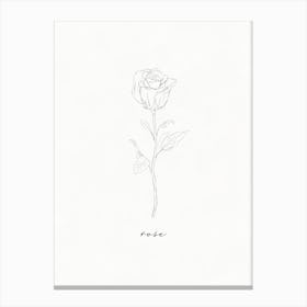 Rose Line Drawing Canvas Print