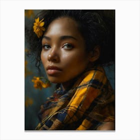 Portrait Of A Young Black Woman 1 Canvas Print