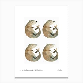 Cute Animals Collection Otter 4 Canvas Print