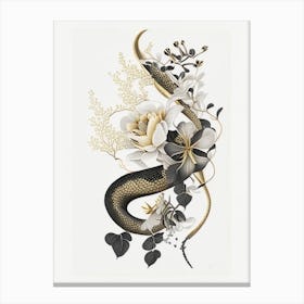 Smooth Snake Gold And Black Canvas Print