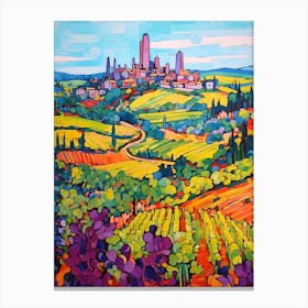 San Gimignano Italy 4 Fauvist Painting Canvas Print