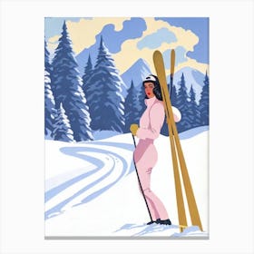 Le Grand Bornand, France Glamour Ski Skiing Poster Canvas Print