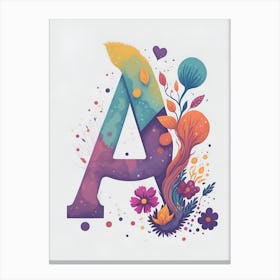 Colorful Letter A Illustration 5 Canvas Print