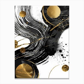 Abstract Gold And Black Canvas Art Canvas Print