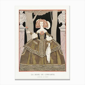 La Rose De L Infante Costume, De Worth From Gazette Du Bon Ton George Barbier Canvas Print