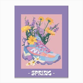 Spring Poster Retro Sneakers With Flowers 90s 1 Canvas Print
