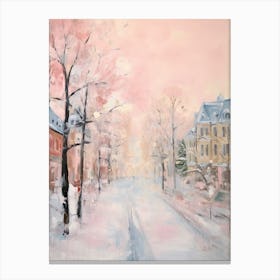 Dreamy Winter Painting Oslo Norway 1 Canvas Print
