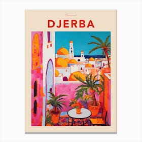 Djerba Tunisia 4 Fauvist Travel Poster Canvas Print