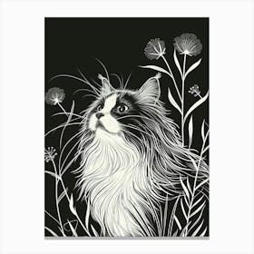 Ragamuffin Cat Minimalist Illustration 1 Canvas Print