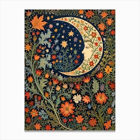 William Morris Moon And Flowers 6 Canvas Print