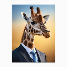 Giraffe In A Suit (17) 1 Canvas Print