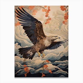 Red Tailed Hawk 2 Gold Detail Painting Canvas Print