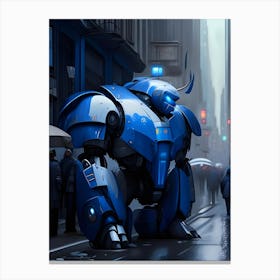 Blue Robot Canvas Print