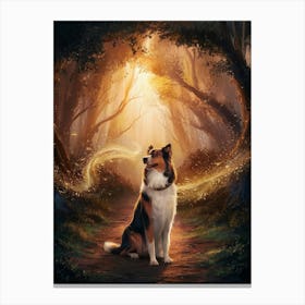 Dog In The Woods Canvas Print