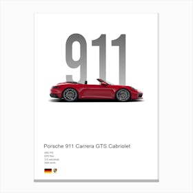 911 Carrera Gts Cabriolet Porsche Canvas Print