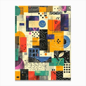 Playful And Colorful Geometric Shapes Arranged In A Fun And Whimsical Way 28 Canvas Print