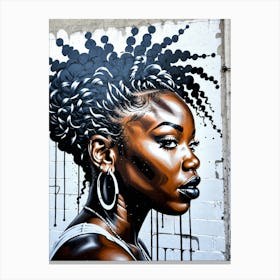 Graffiti Mural Of Beautiful Black Woman 314 Canvas Print